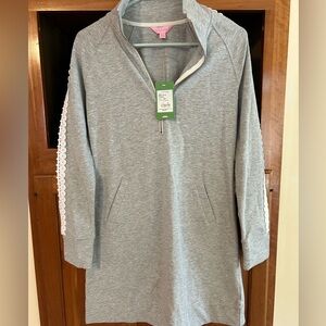 Lilly Pulitzer Grey and White Long Sleeve Dress